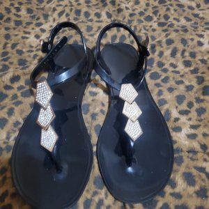 Black dressy sandals  With accent